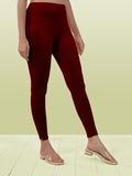 Lyra Women Solid Premium Cotton Ankle Length Leggings | Mid-Waist | Fashionwear Parry Red L