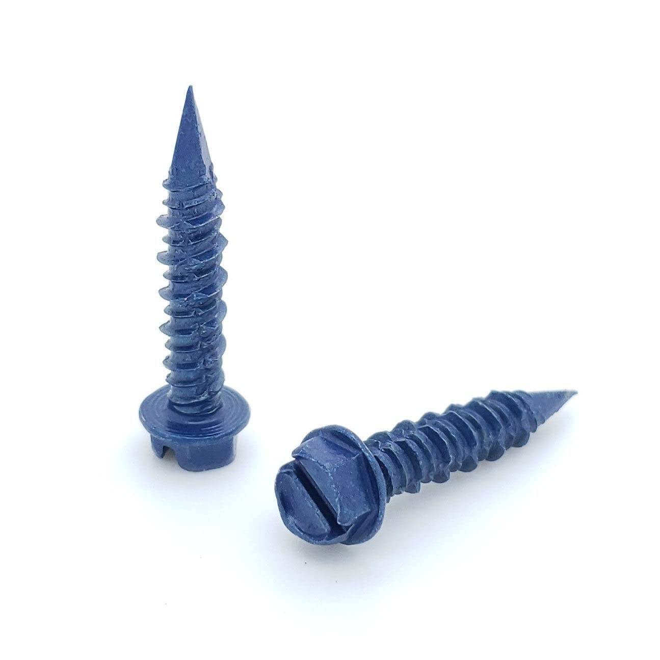 100 Qty 1/4 X 1-1/4 Hex Head Diamond Tip Concrete Screws To Anchor Masonry, Block & Brick (Bcp498)