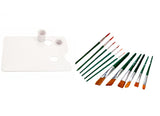 Khyati Oil/Acrylic Colour Mixing Palette/Plate With 2 (Two) Detachable Oil Dipper And 4 Brush Holder With Willson Artist Round A