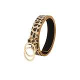 Niddleman Fashionable Women Leopard Print Belt For Jeans Party & Casual Wear (Beige, 40)