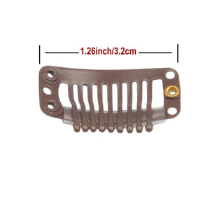 FeiHong 20pcs Hair Clip, Stainless Steel with Silicone Rubber, 9-Teeth Snap Wig Clips, Wig Accessories Clip, Diy Clips for Hairp