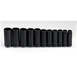 1/2 Drive 11 Piece Deep Impact Socket Set 6 Point