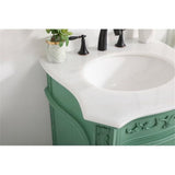 Elegant Decor Berkshire 24 Solid Wood And Mdf Single Bathroom Vanity In Mint