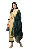 Gosriki Women'S Cotton Straight Kurta With Pant & Dupatta (Beige-Game_S-Go_Beige_Small),Beige,,B09HQJXPDZ