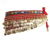 Romp Fashion Linen Blend Women Red 214 Golden Coins Belly Belt
