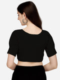 Vihu Fashion Women'S Cotton Chikankari Embroidery Work Readymade Saree Blouse (38, Black)