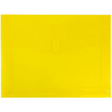 JAM PAPER Plastic Expansion Envelopes with Hook & Loop Closure - Letter Booklet - 9 3/4 x 13 with 2 Inch Expansion - Yellow - 12