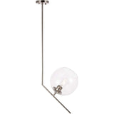 Living District Indoor Modern Home Decorative Bright Ceiling Ryland 1 Light Chrome And Clear Glass Pendant