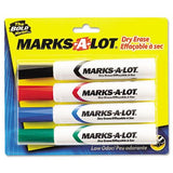 MarksALot DeskStyle Dry Erase Marker, Chisel Tip, Assorted, 4/Set
