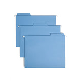 Smead FasTab Hanging File Folders, 1/3Cut Tab, Letter Size, Blue, 20/Box (64099)