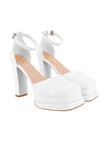 Shoetopia Womens Heeled Sandal -Eu38 /Uk5 /White,White,3,B0CQK3TWWW