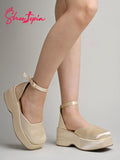 Shoetopia Stylish Golden Chic Pumps For Girls-Eu38,Bronze,5,B0D5HGQV5F
