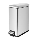 JM YIPENG 16.7L/ 4.4 Gallon Rectangular Slim Kitchen Trash Can with Removable Inner Bucket, Soft Close lid, Stainless Steel Step