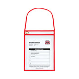 1Pocket Shop Ticket Holder w/Setrap and Red Stitching, 75Sheet, 9 x 12, 15/Box