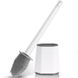 Toilet Brush with Holder, Quick Drying Silicone Stool Holder Set with Wall Mount for Bathroom Guest Toilet
