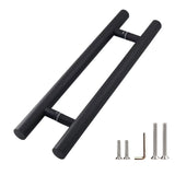 RZELOYDE 36-Inch SUS304 Stainless Steel Push Pull Door Handle - Black H Shape for Sliding Barn and Commercial Heavy Duty Glass S