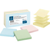 Business Source 16453 Popup Adhesive Note Pads,3Inch x3Inch ,100 Sh,12/PK, AST Pastel