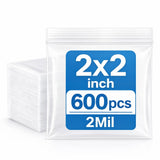 Bonison 600 PCS Small Plastic Bags 2x2 Inch, 2 Mil Clear Mini Zip Seal Bag, Tiny Reclosable Jewelry Bags for Beads, Earrings, Pi