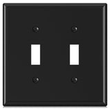 ELEGRP 2-Gang Toggle Switch Wall Plates, Mid-Size Unbreakable Thermoplastic Faceplate Cover for Toggle Dimmer Light Switches, UL