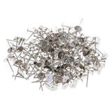 ATORSE 2x200pcs Blank Ear Stud Pin Earrings Posts Flat Pad Settings DIY Base 6mm