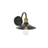 Living District Etude 1-Light Metal Wall Sconce In Brass And Black