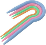 Sudheeka U Shape Plastic Cable Stitch Hand Knitting Needles Twist Curved Crochet Hook Mixed Color 4Pcs