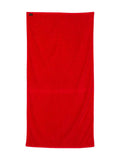 Q-Tees Velour Beach Towel - Red, One Size