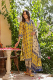 Anni Designer Women'S Cotton Blend Straight Printed Kurta With Pant & Dupatta (Uchiha Mustard_Xxl_Mustard_Xx-Large),Mustard,2XL,Rayon Blend,Uchiha Mustard_1374,