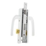 FOYTOKI Storm Door Handle Replacement with Lock Heavy Duty Aluminum Alloy Lever Ideal for Home Apartments Hotels Black Entrance 