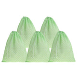 Ujeavette 5 Printed Portable Shoes Bag Travel Storage Pouch Drawstring Dust Bags Green