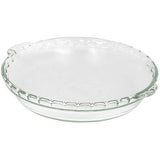 Pyrex Bakeware 9-1/2-Inch Scalloped Pie Plate, Clear - Original Genuine Pyrex - Made In The Usa