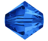 100pcs Real Preciosa 4mm Small Faceted Bicone Crystal Beads Sapphire Blue Compatible with Swarovski Elements Crystal