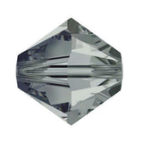 100pcs Genuine Preciosa 3mm (0.12 Inch) Small Faceted Bicone Crystal Beads Black Diamond Compatible with Swarovski Elements Crys