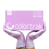 Colortrak Luminous Collection Disposable Nitrile Gloves (100 Pack), Lilac Frost Color, Large, Single-Use, Allergy-Safe, Latex-Fr