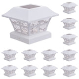 GreenLighting Evolve White Solar Post Cap Lights 4x4 Post Caps and Outdoor Post Lights Waterproof Solar Lights for Fence Pos