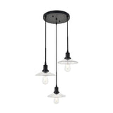 Living District Indoor Modern Home Decorative Bright Ceiling Waltz 3 Light Black Pendant