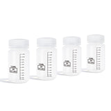 DEMORA Plastic Bottles with Airtight Caps 4oz/120ml, Food Grade Wide Mouth Liquid Containers, Reusable PP Graduated Measuring Bo