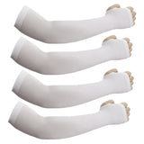 JUSDIQIR Sun Protection Arm Sleeves With Thumb Holes for Men Women, Cooling Compression UV Arm Cover, Outdoor Sports Sleeve (Whi