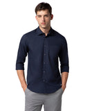 Fyltr Men'S Solid 100% Cotton Casual Full Sleeves Shirt With Pocket,Navy Nurture,Navy Nurture,S