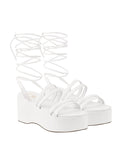 Shoetopia Retro Style White Platform Heels For Women & Girls /Uk7,White,7,B0BV6YL8V2