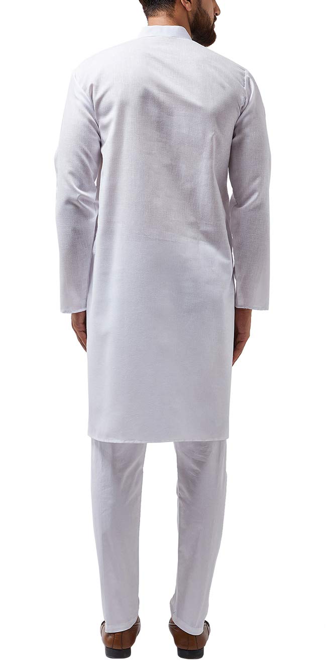 Sojanya (Since 1958 Men'S White Cotton Blend Only Long Kurta Size: M