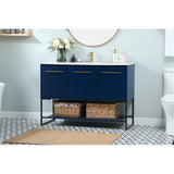 Elegant Decor Sloane 48 Mdf And Steel Single Bathroom Vanity In Blue