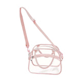 Zoomella Transparent Shoulder Bag Pvc Waterproof Handbag For Outdoor Workplace Hiking Pink