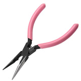 LEONTOOL 5.5-Inch Needle Nose Pliers with Wire Cutter, 55 Steel Serrated Jaw Precision Long Nose Cutting Pliers, Spring Loaded S