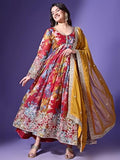 Wedani Georgette Embroidered Anarkali Dress For Women (In Alpha S Pink),PINK,S,,,