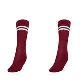 Mukhaksh (Pack Of 2 Pairs Boys Kids Maroon Socks With White Stripes Border Lining Maroon With White Stripes Calf Length Long Sch