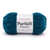 Premier Parfait Chunky Yarn - Super Bulky, Ideal for Knitting & Crocheting, Chenille, Peacock, 3.5 oz, 131 Yards