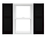 Mid America Open Louver Vinyl Shutters (1 Pair) - 14.5 x 36 002 Black