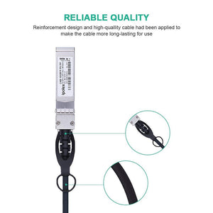 10G SFP+ Twinax Cable, Direct Attach Copper(DAC) Passive Cable, 3m (9.84ft),for Cisco SFP-H10GB-CU3M, Meraki, Ubiquiti, Mikrotik