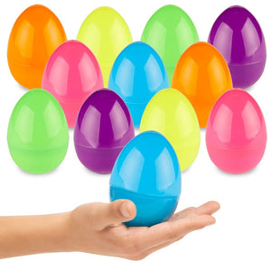 Prextex 3.5Unfilled Easter Eggs Empty, 36 pcs - Empty Plastic Eggs Fillable with Candy, Presents for Toy Basket - Easter Dec
